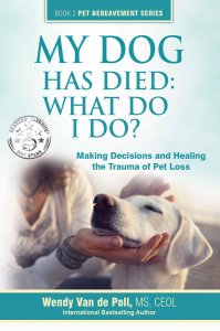 Cover of the book “My Dog Has Died: What Do I Do?” by Wendy Van de Poll, MS, CEOL